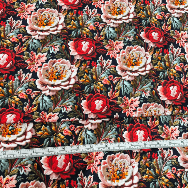 Embroidered Floral Jersey