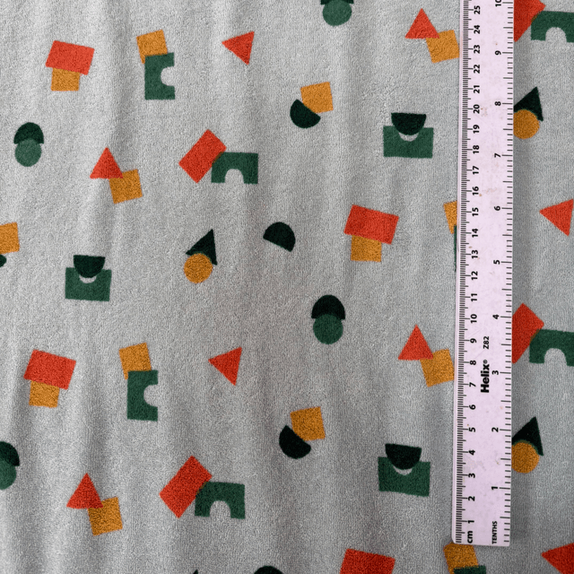 Printed Shapes Pale Aqua Towelling