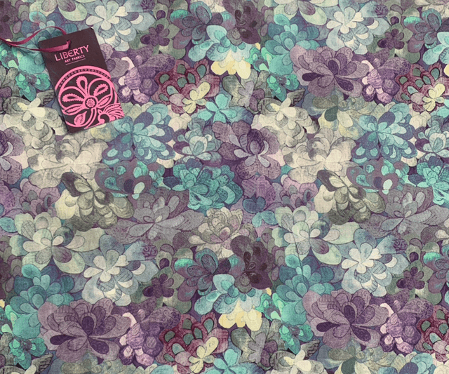 Liberty Green & Purple Succulents Cotton Lawn