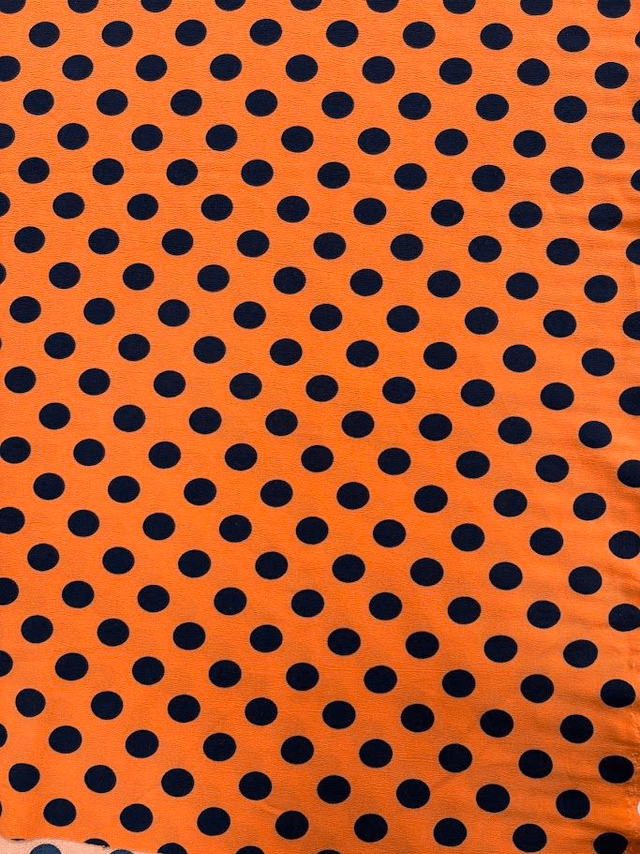 Red/Orange/Yellow/Green/Blue Polka Dot Crepe