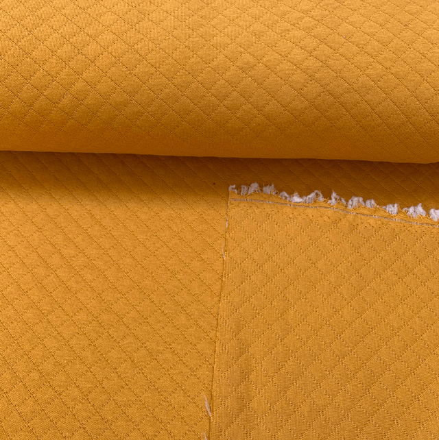 Mustard/Berry/Teal Quilt Effect Sweatshirting