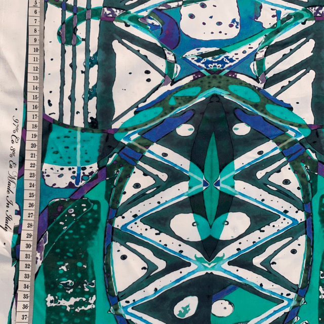 Green & Purple Abstract Cotton Sateen