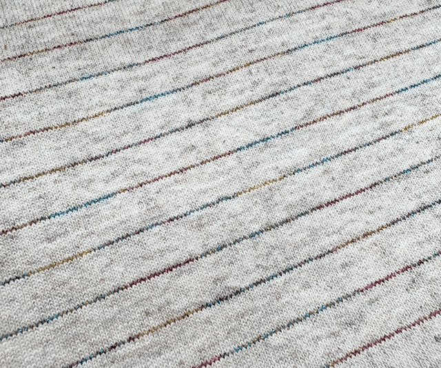 Oatmeal French Terry with Lurex Rainbow Stripe