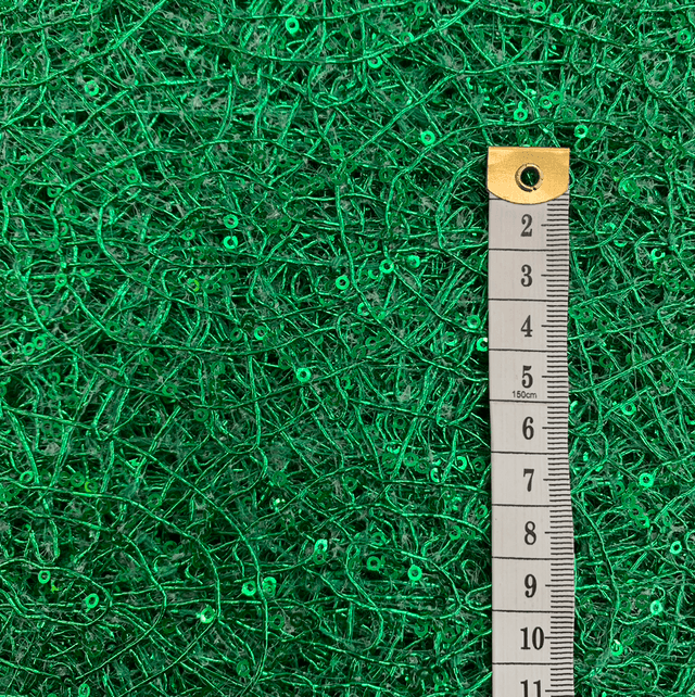 Emerald Green Sequin Cobweb Lace