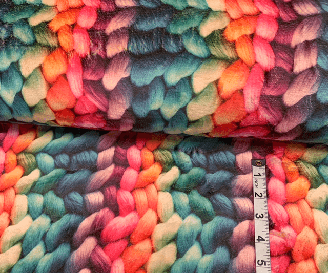 Supersoft Reversible Rainbow Knit Fleece