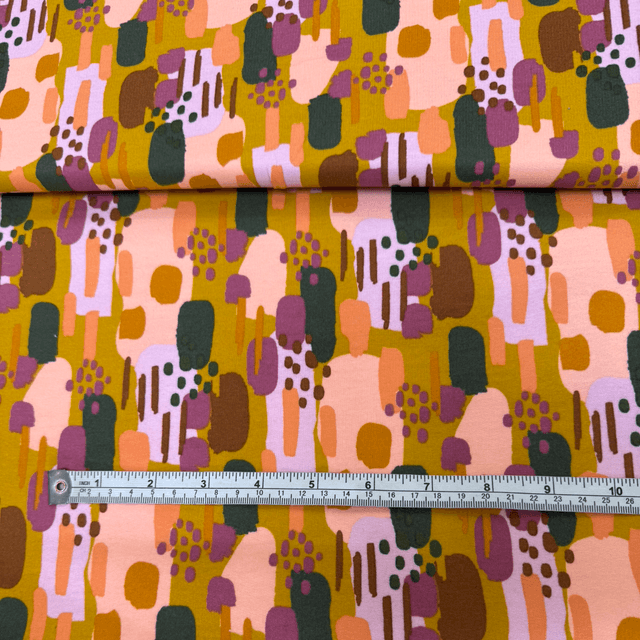 Abstract Paint Spots Brushed Jersey