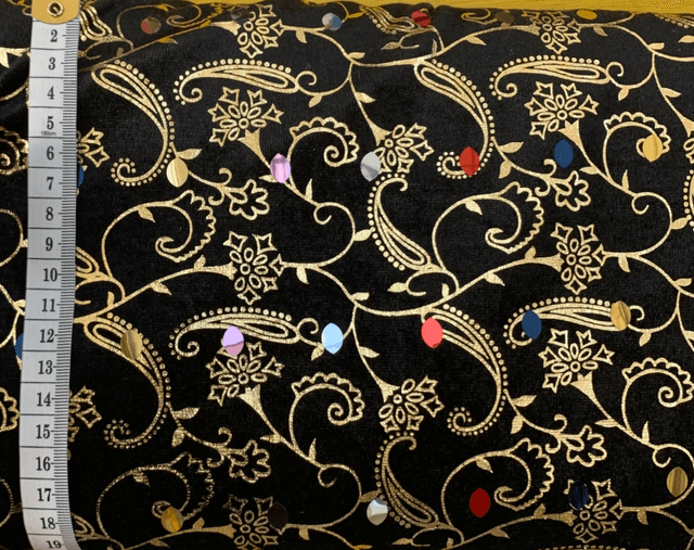 Black & Gold Sequin Velvet