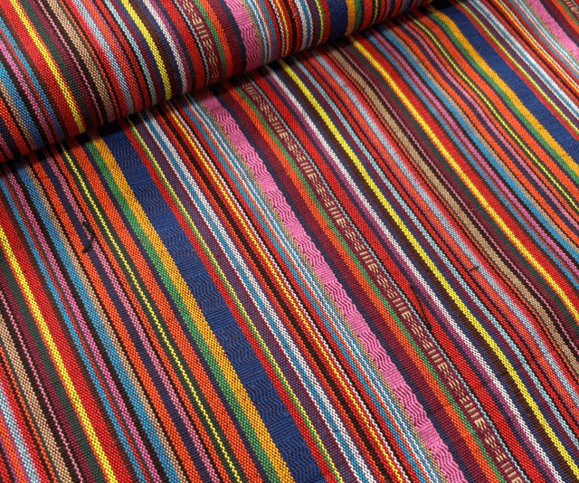 Burgundy Stripe Woven Cotton