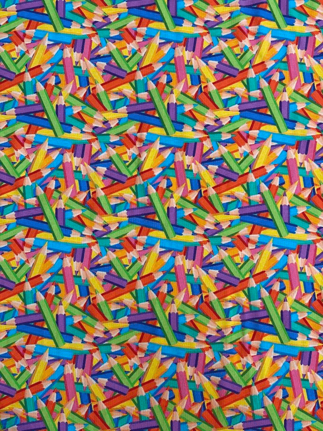 Rainbow Pencils Cotton Jersey