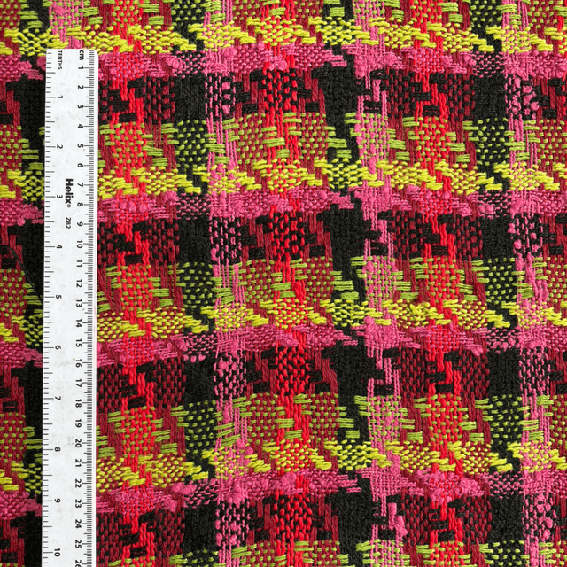 Woven Tartan in Pink/Black/Green