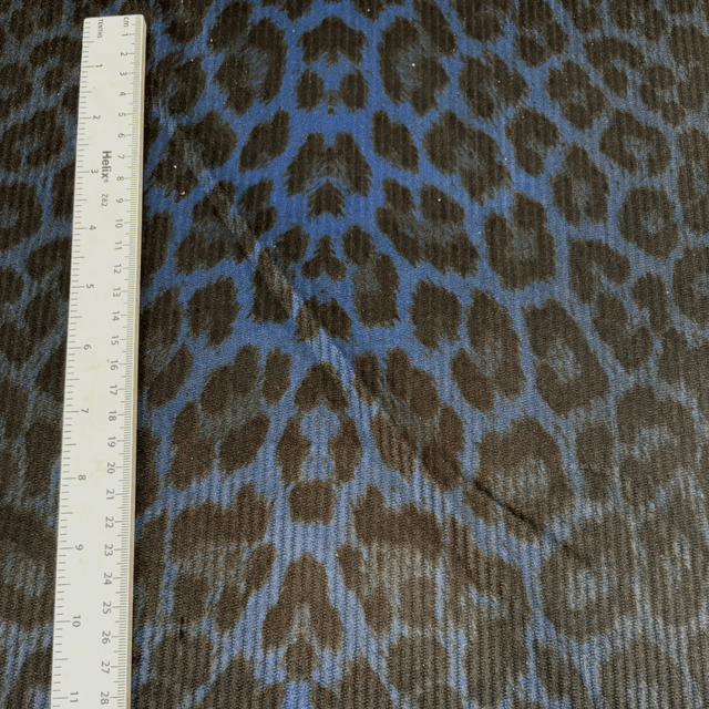 Navy Leopard Corduroy