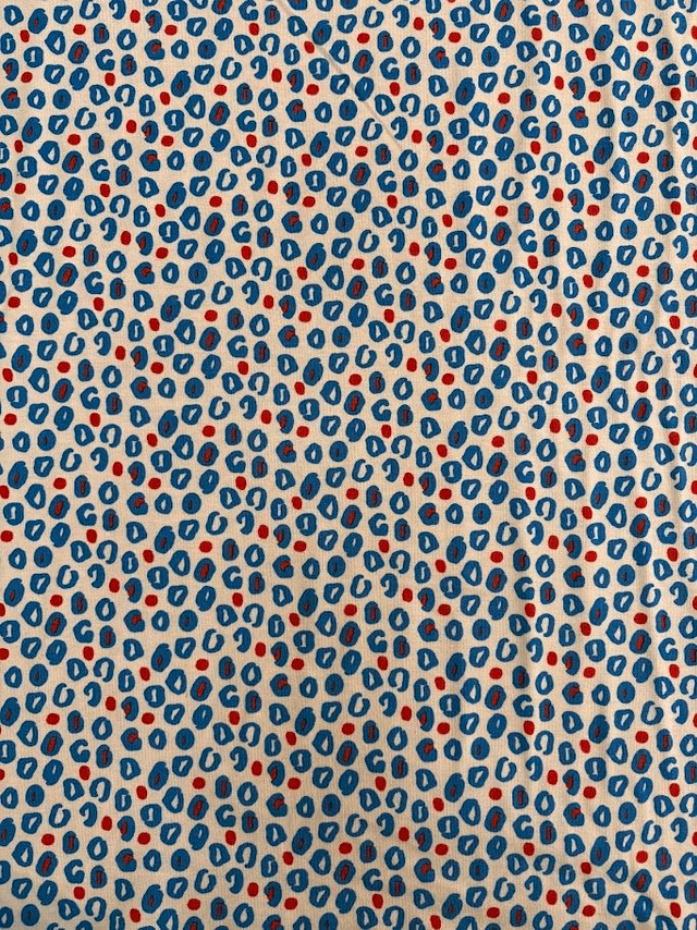 Red &amp; Blue Leopard Spot Cotton Jersey