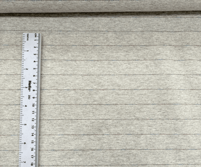 Oatmeal French Terry with Lurex Rainbow Stripe