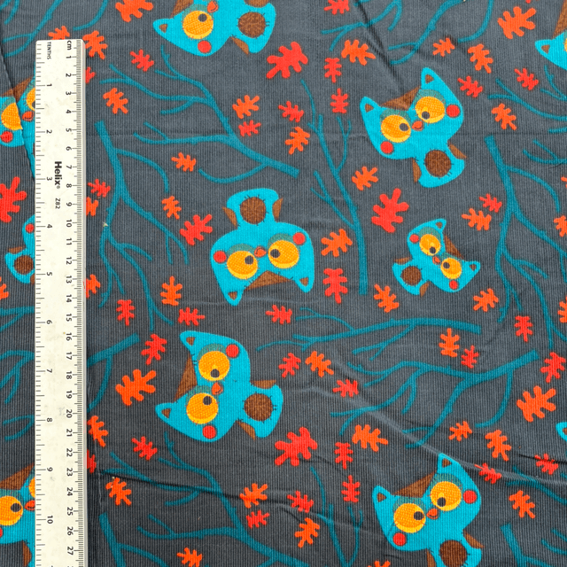 Navy Owls Needlecord