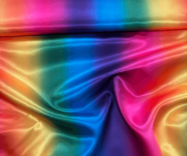 Rainbow Stripe Satin
