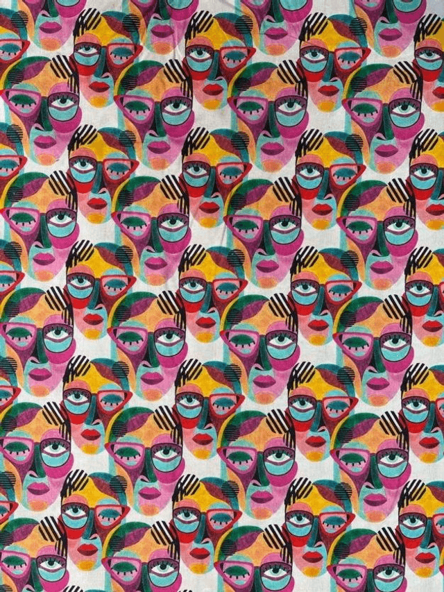Rainbow Faces Cotton