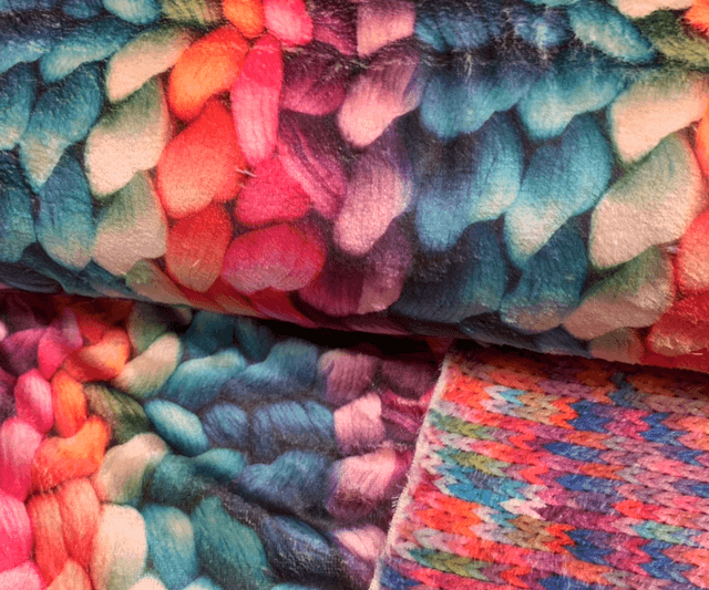 Supersoft Reversible Rainbow Knit Fleece