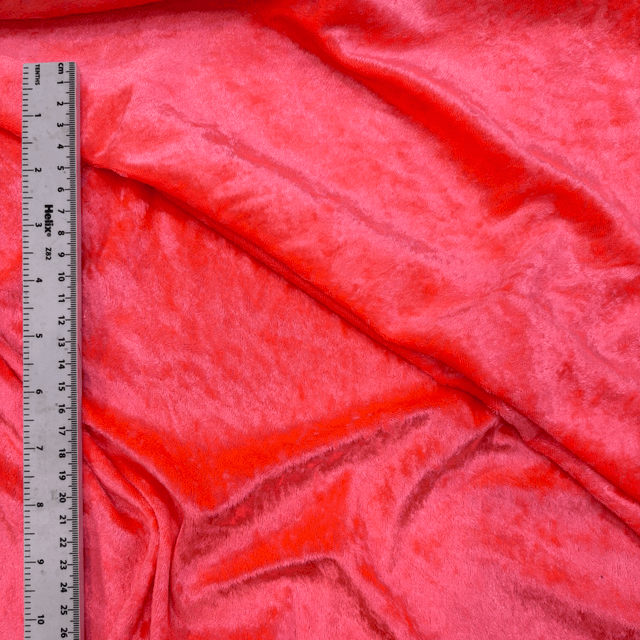Neon Pink Crushed Stretch Velvet