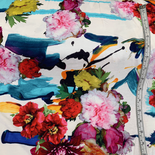 Flowers &amp; Brushstrokes Cotton Jersey