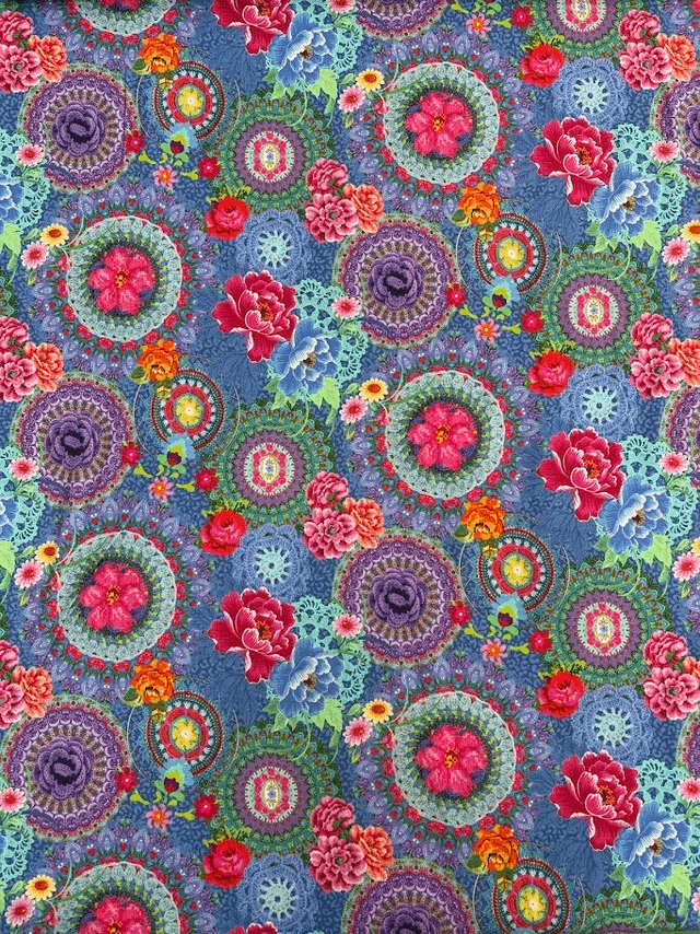 Blue Crochet Cotton Jersey