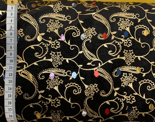 Black &amp; Gold Sequin Velvet